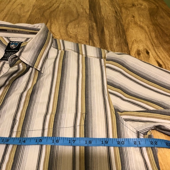 Kuhl Striped Button Up Shirt Lightweight Cotton Blend Casual Hiking Mens Size M - Picture 7 of 9